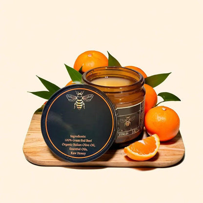 Beef fat paste with Citrus Scent - 99% Grass-Fed Beef , Organic Olive Oil, Raw Honey for Skin Nourishment