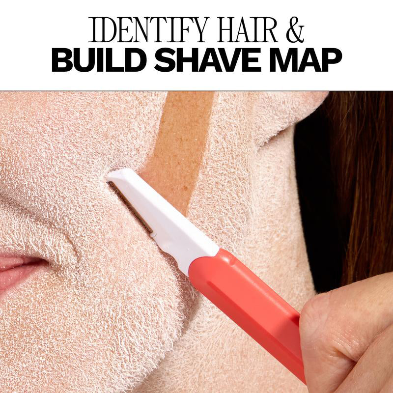 Hair ldentifier Spray &Dermaplaning Razor Kit -Reveal Peach Fuzz for Smooth,Radiant Skin